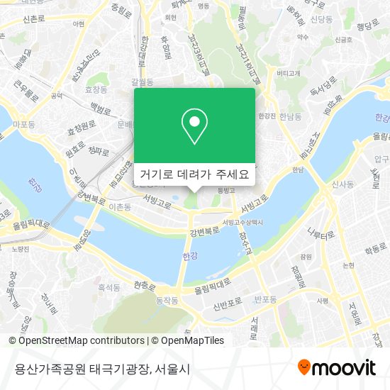 용산가족공원 태극기광장 지도