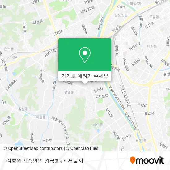 여호와의증인의 왕국회관 지도