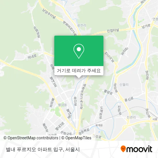별내 푸르지오 아파트 입구 지도