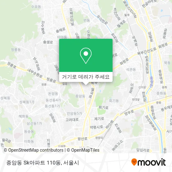 종암동 Sk아파트 110동 지도