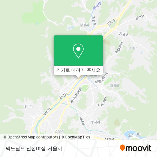 맥도날드 진접Dt점 지도