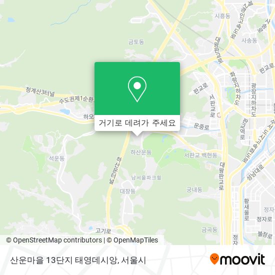 산운마을 13단지 태영데시앙 지도