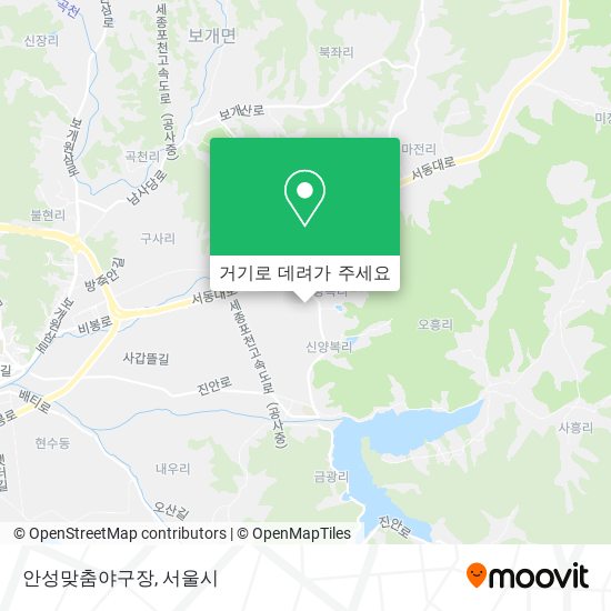 안성맞춤야구장 지도