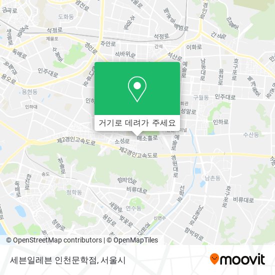 세븐일레븐 인천문학점 지도