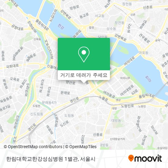 한림대학교한강성심병원 1별관 지도
