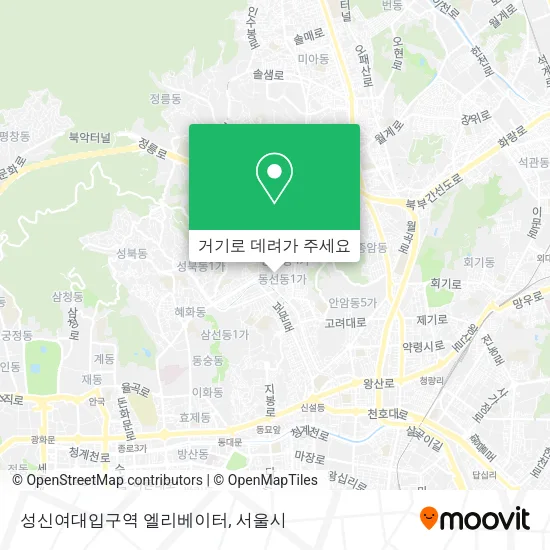성신여대입구역 엘리베이터 지도