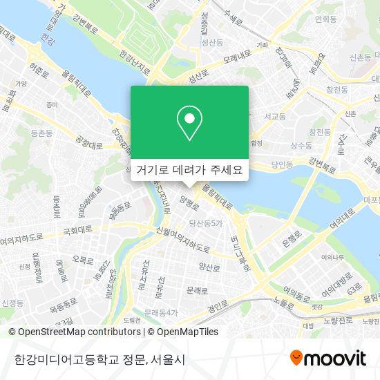 한강미디어고등학교 정문 지도