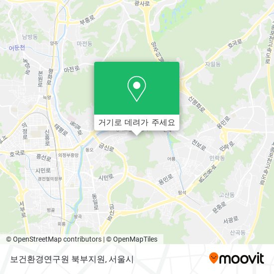 보건환경연구원 북부지원 지도