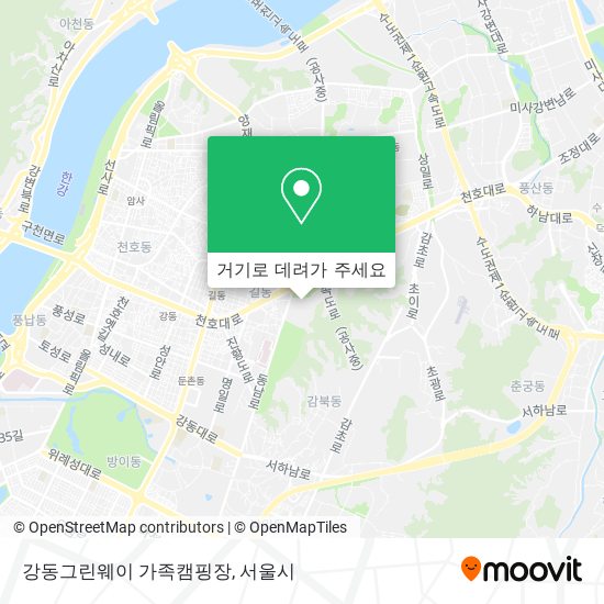 강동그린웨이 가족캠핑장 지도