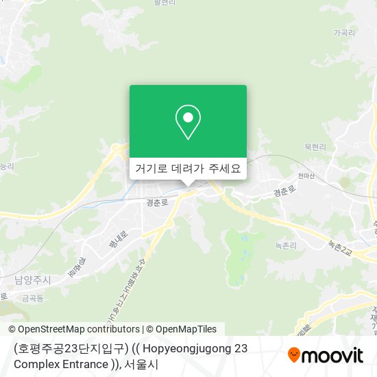 (호평주공23단지입구) (( Hopyeongjugong 23 Complex Entrance )) 지도