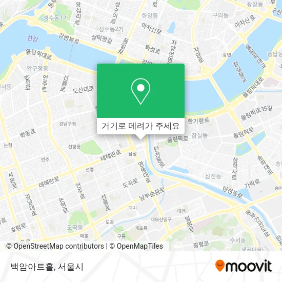 백암아트홀 지도