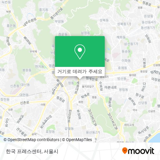 한국 프레스센터 지도
