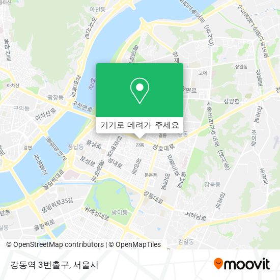 강동역 3번출구 지도