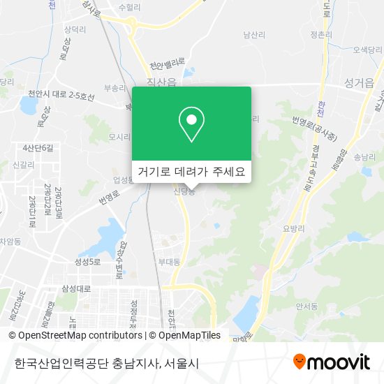 한국산업인력공단 충남지사 지도