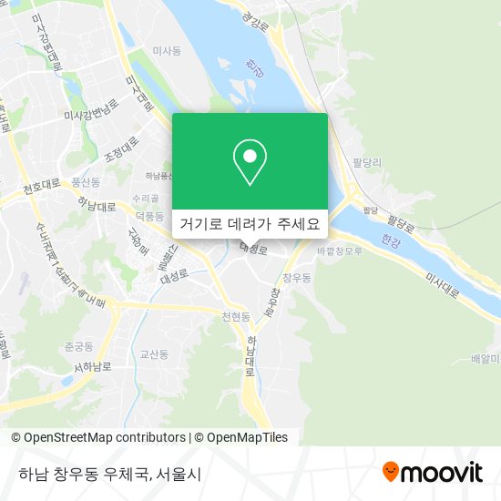 하남 창우동 우체국 지도