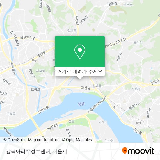 강북아리수정수센터 지도