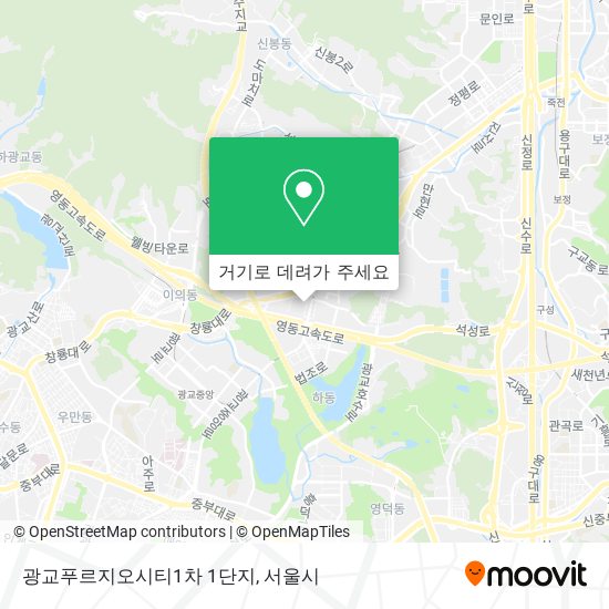 광교푸르지오시티1차 1단지 지도