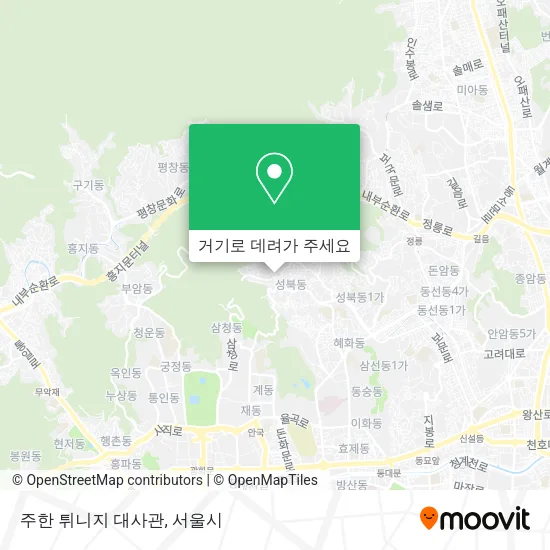 주한 튀니지 대사관 지도