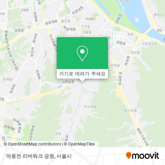 덕풍천 리버워크 공원 지도