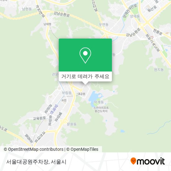 서울대공원주차장 지도