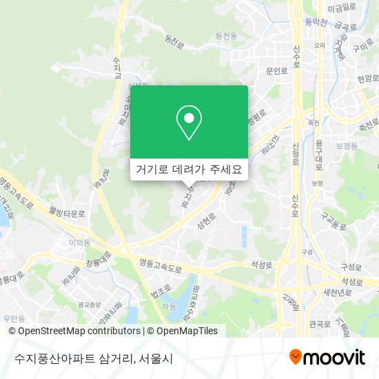 수지풍산아파트 삼거리 지도