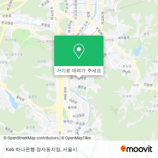 Keb 하나은행 정자동지점 지도