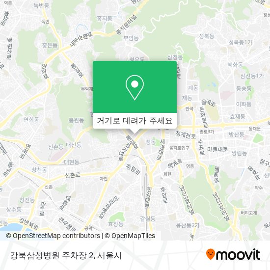 강북삼성병원 주차장 2 지도