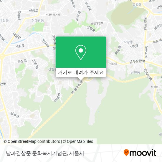 남파김삼준 문화복지기념관 지도