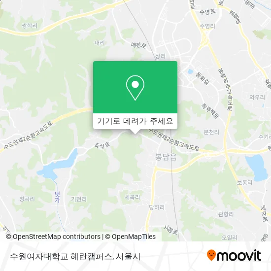 수원여자대학교 혜란캠퍼스 지도