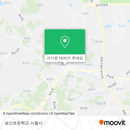 송산초등학교 지도