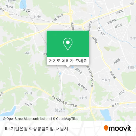 Ibk기업은행 화성봉담지점 지도