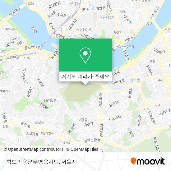 학도의용군무명용사탑 지도