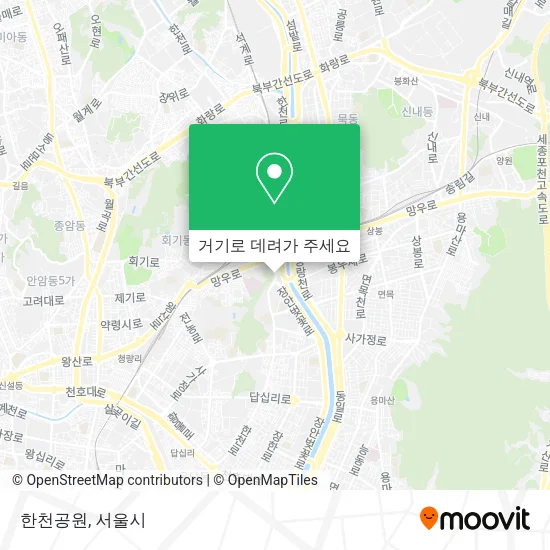 한천공원 지도