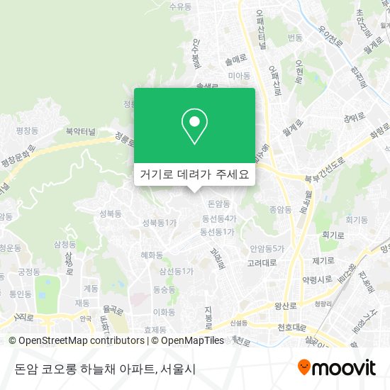 돈암 코오롱 하늘채 아파트 지도