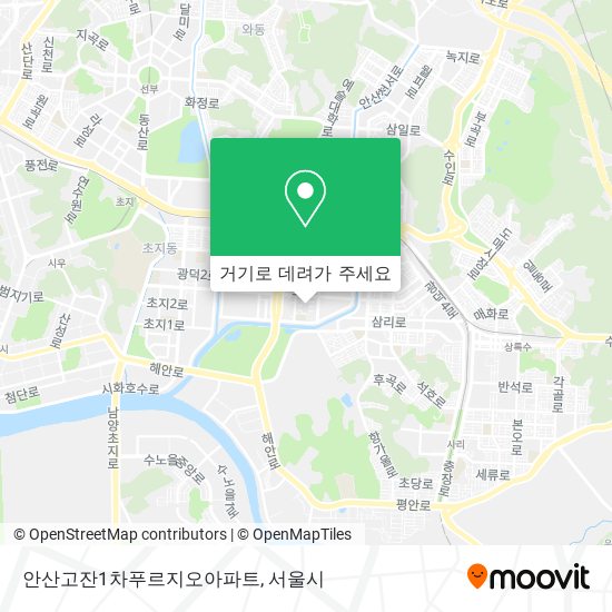 안산고잔1차푸르지오아파트 지도