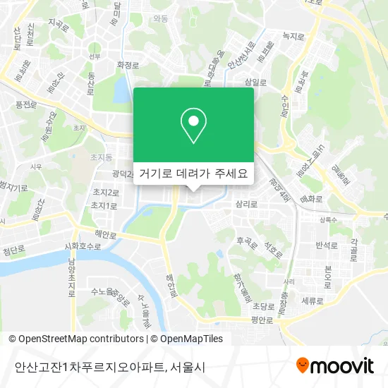 안산고잔1차푸르지오아파트 지도