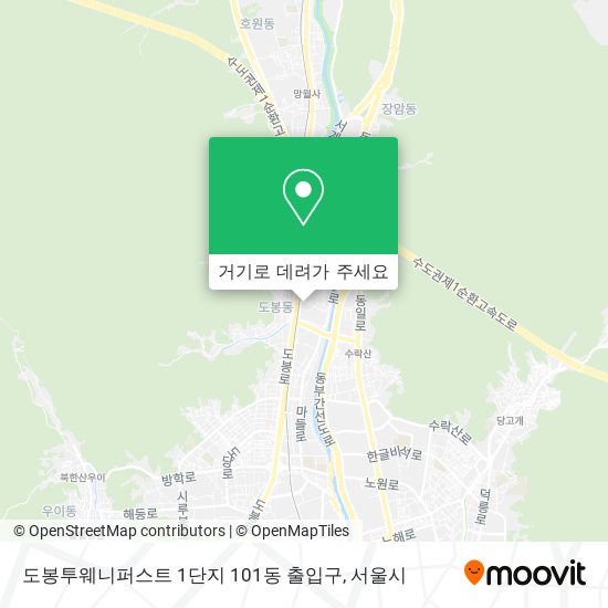 도봉투웨니퍼스트 1단지 101동 출입구 지도