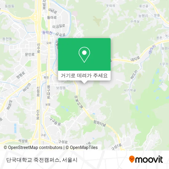 단국대학교 죽전캠퍼스 지도