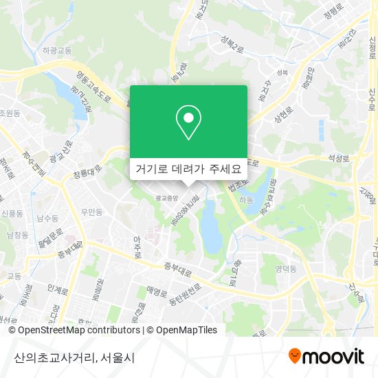 산의초교사거리 지도