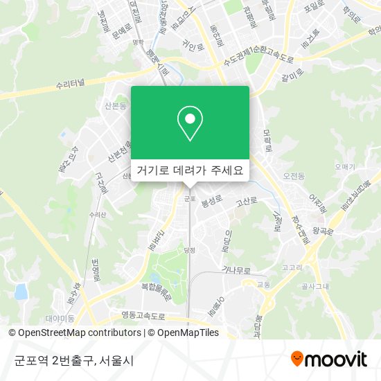 군포역 2번출구 지도