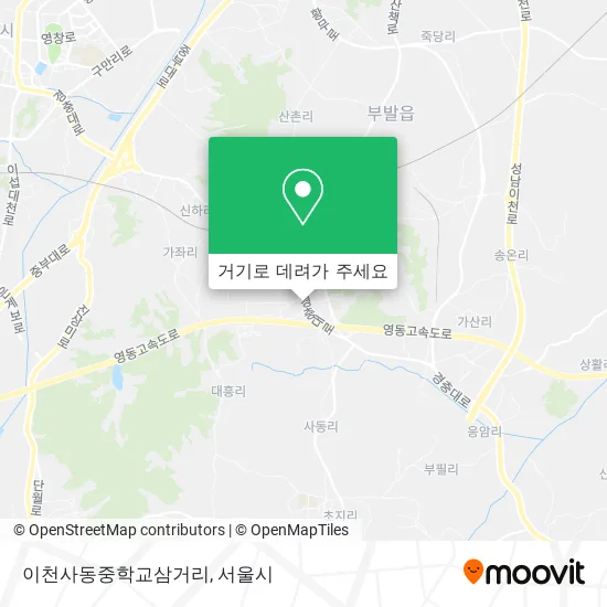 이천사동중학교삼거리 지도