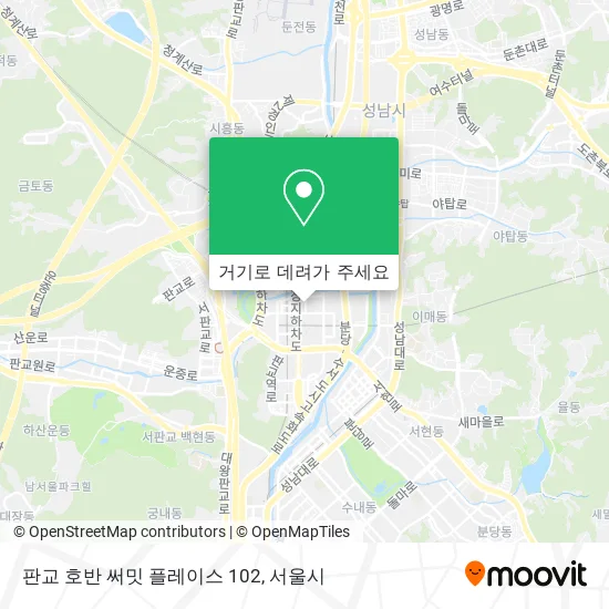 판교 호반 써밋 플레이스 102 지도