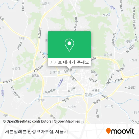 세븐일레븐 안성코아루점 지도