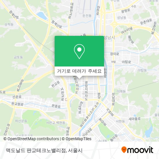 맥도날드 판교테크노밸리점 지도