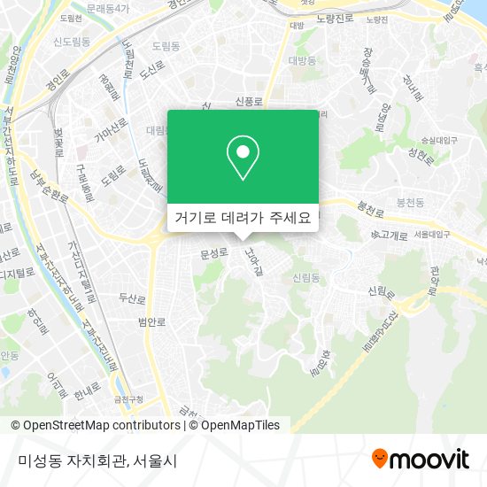 미성동 자치회관 지도