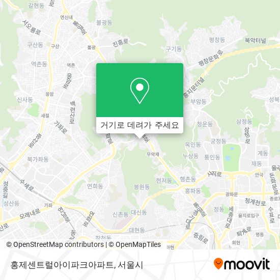 홍제센트럴아이파크아파트 지도