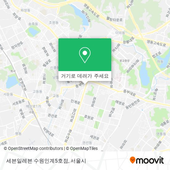 세븐일레븐 수원인계5호점 지도