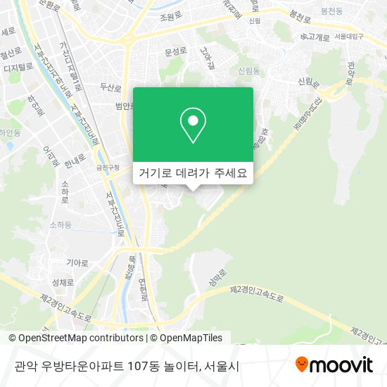 관악 우방타운아파트 107동 놀이터 지도
