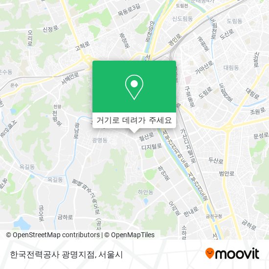 한국전력공사 광명지점 지도