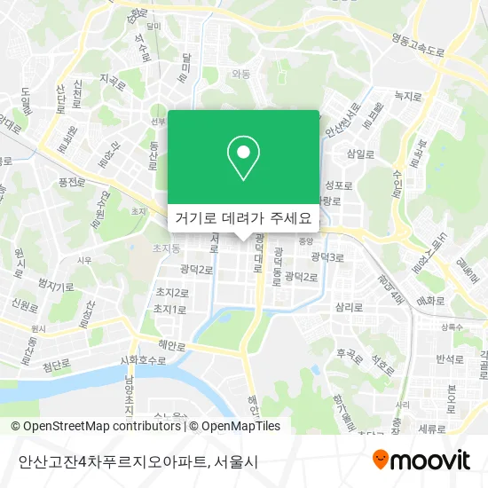 안산고잔4차푸르지오아파트 지도